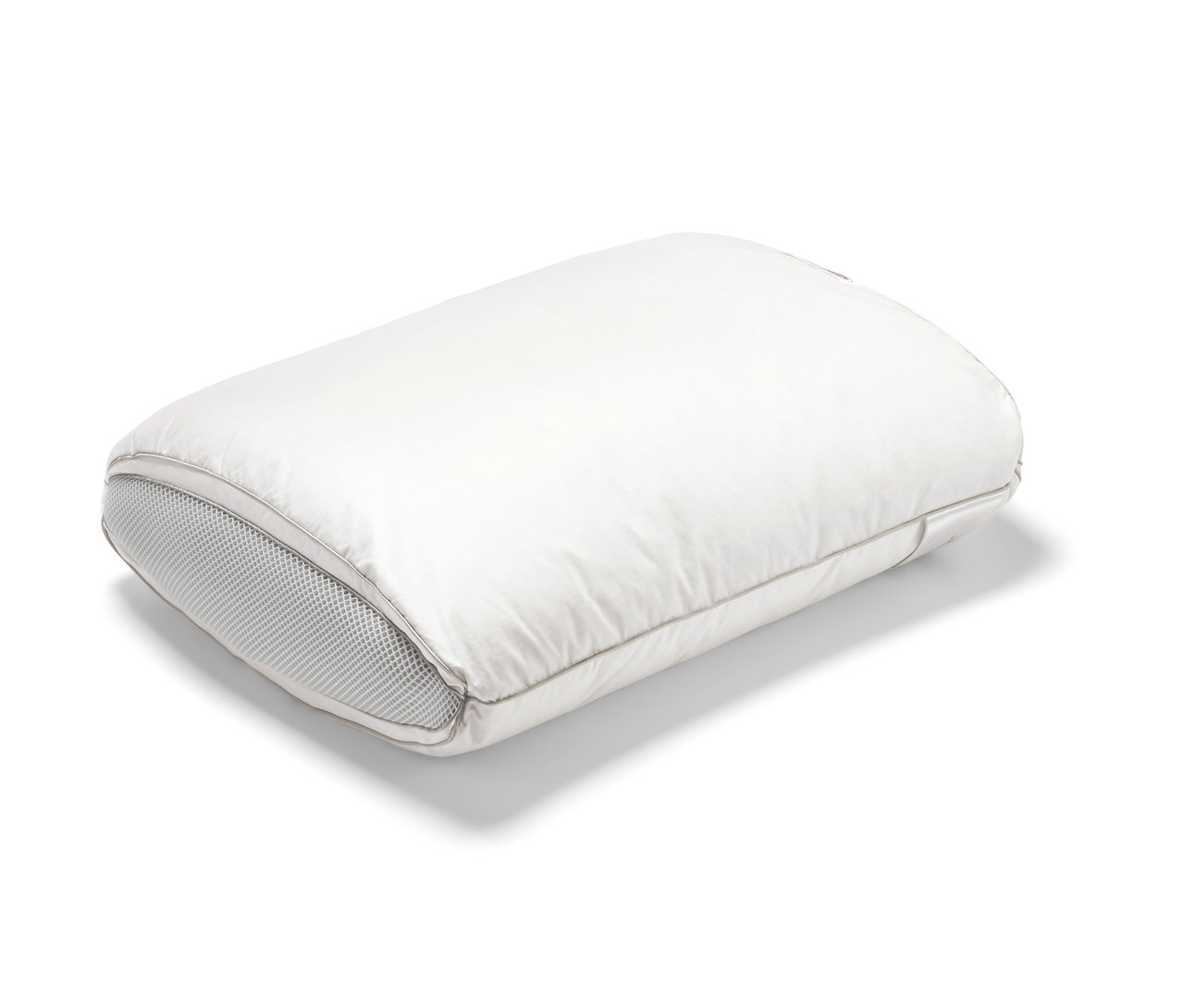 Ein weißes Temprakon V-Zone Kissen auf weißem Hintergrund.