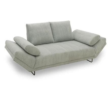 Graues DOMO collection Daybed »Molde Leif55« mit zwei Kissen.