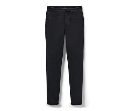 Schwarze Kinder-Treggings – Fit »Jule« liegen auf einem weißen Hintergrund.