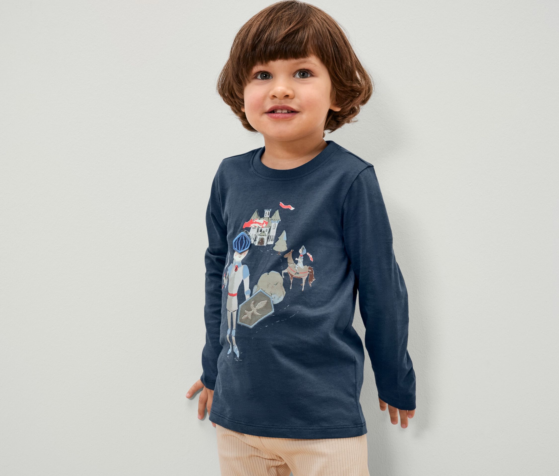 Thumbnail - Tchibo - 2 Kinder-Langarmshirts - Jungen - Gr. 86/92 - dunkelblau