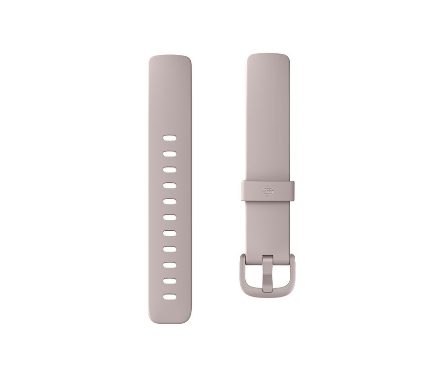 Zwei hellrosa Armbänder für den Fitbit Inspire 2 Fitness Tracker »Inspire 2« liegen nebeneinander.