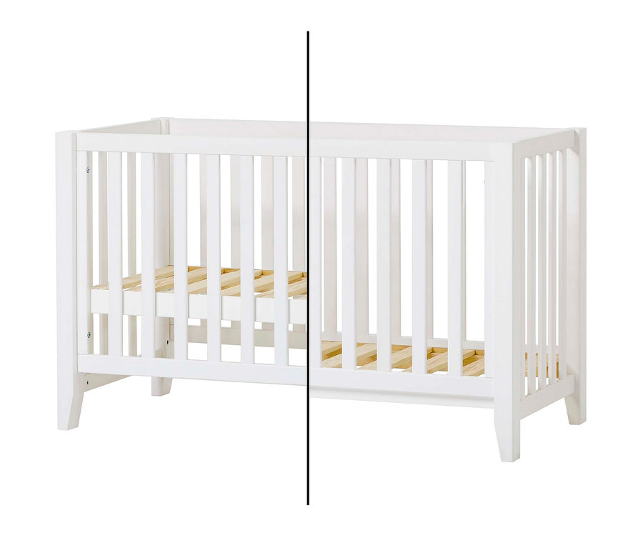 Weißes Hoppekids Babybett »Anton« mit Lattenrost.