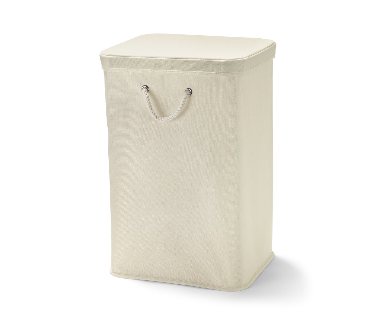 Ein Wäschesammler in Creme.