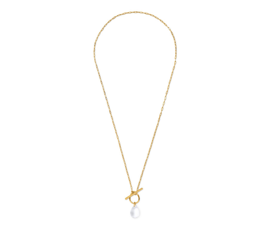 Goldene Kette mit Glasanhänger.