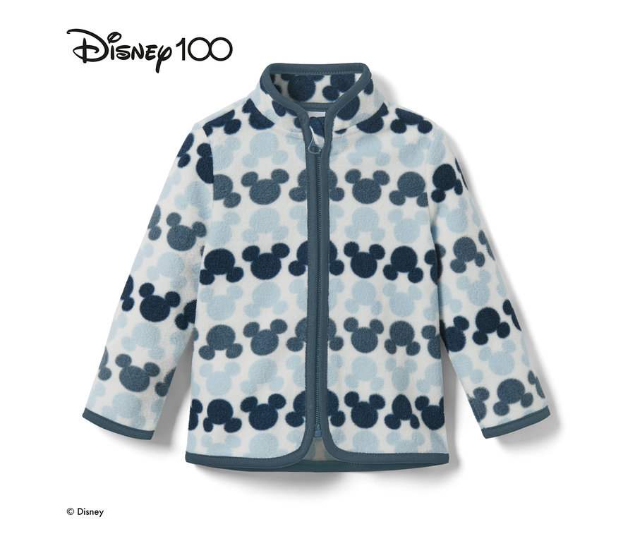 Blaue Kleinkind-Fleecejacke »Micky« mit Mickey Mouse Muster.