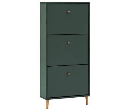 Schuhschrank »Bjarne«, 3 Klappen, waldgrün.