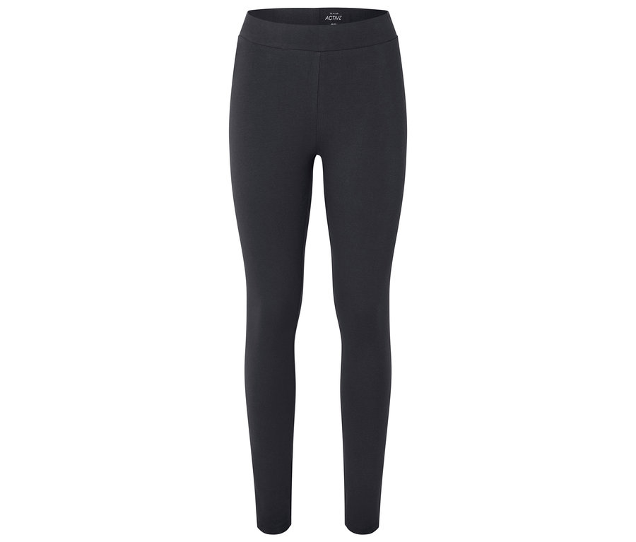 Schwarze Leggings auf weißem Hintergrund.