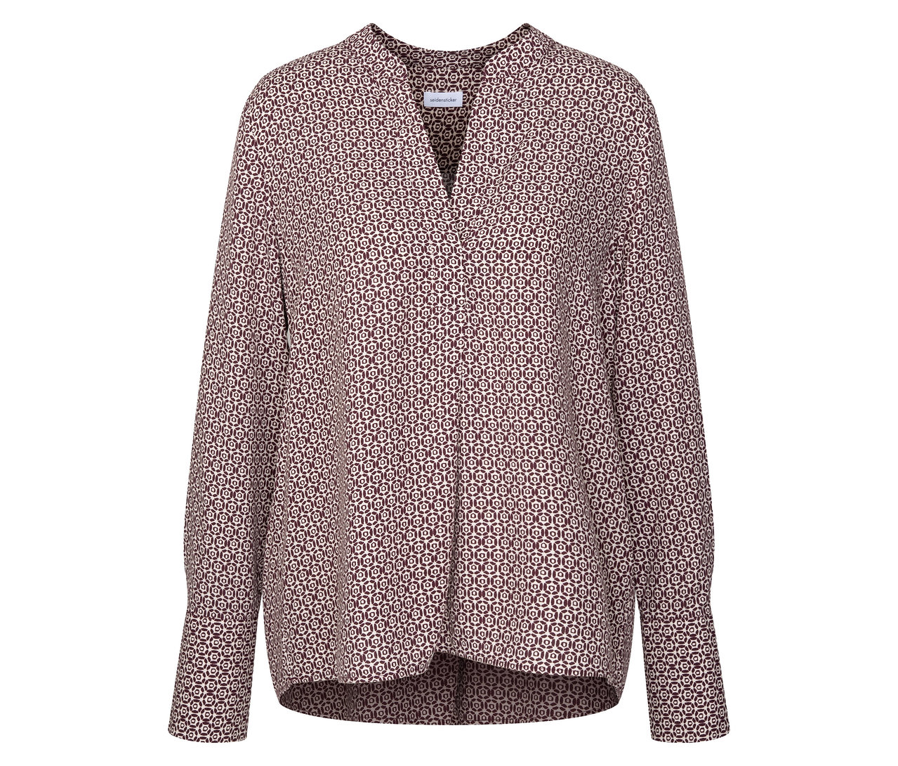 Seidensticker Tunika aus Viskose mit ecru-burgundy Alloverprint.