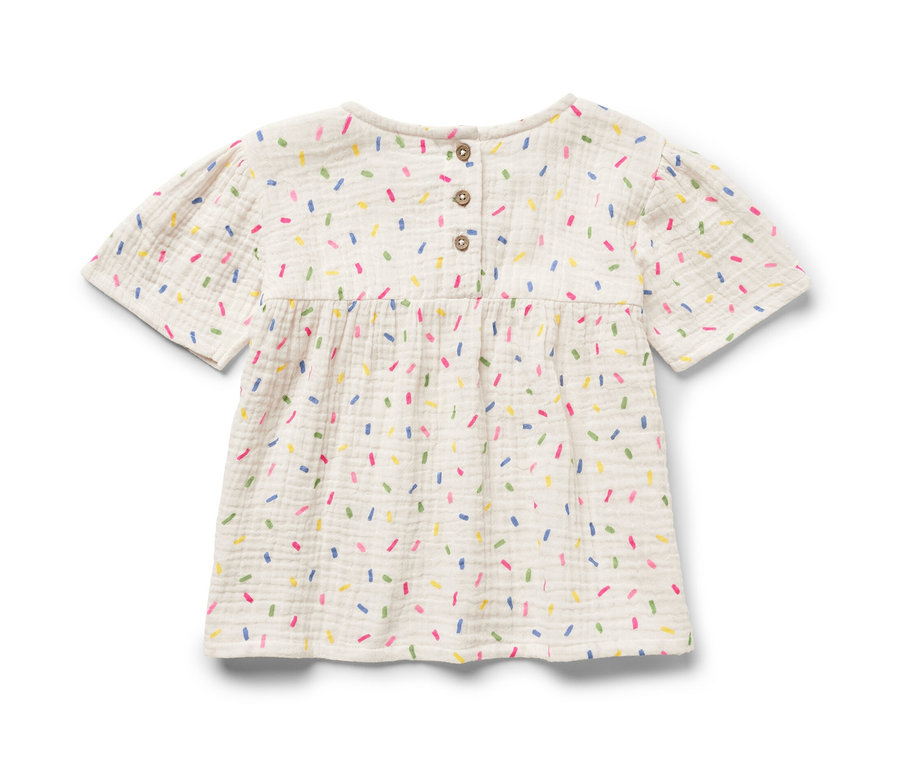 Kinder-Musselin-Bluse mit bunten Streuseln.