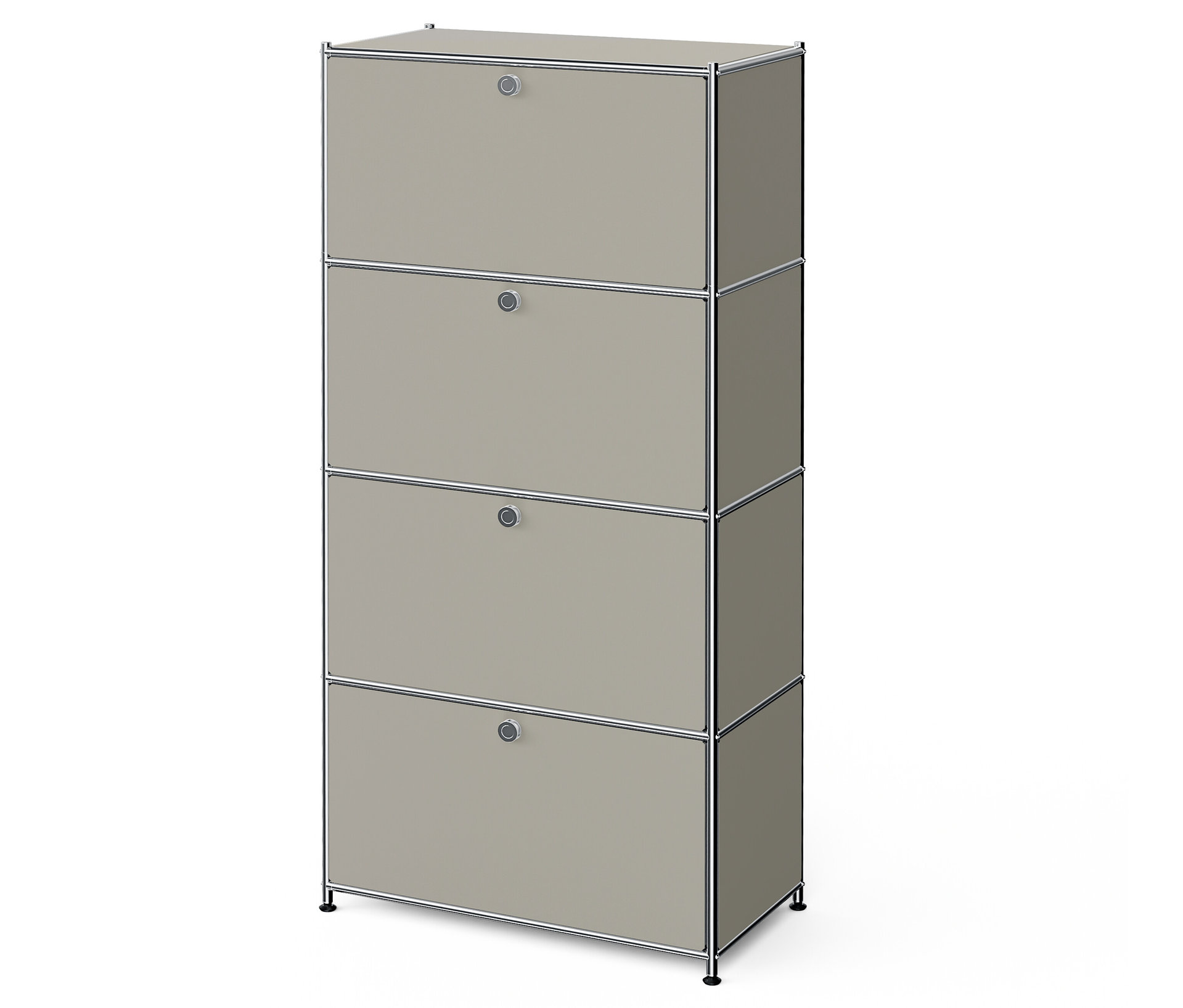 Tchibo - Metall-Highboard »Cn3« mit 4 Klappenfächern - 77x40x158,5cm - hellgrau -