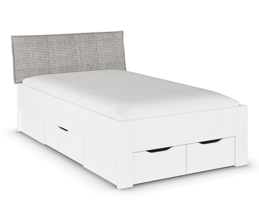 Weißes rauch Bett »Aditio Beds«, 120 cm breit, mit Polsterkopfteil.