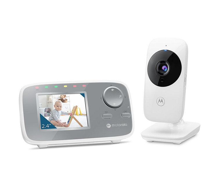 Video-Babyphone »VM482« mit Bildschirm, der ein Baby zeigt.