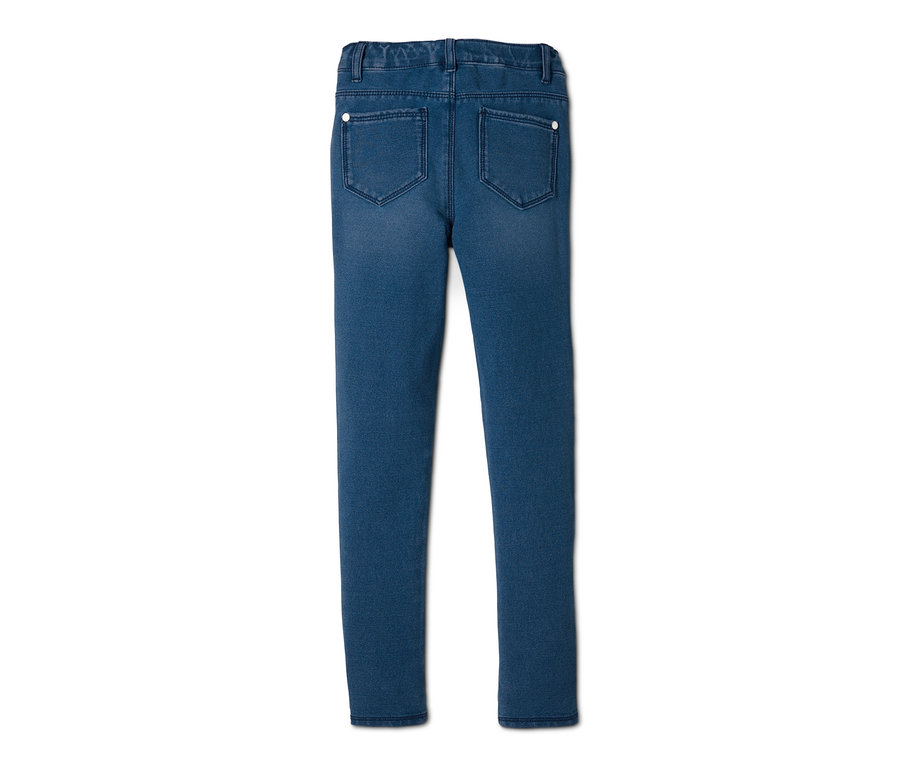 Blaue Treggings von hinten.