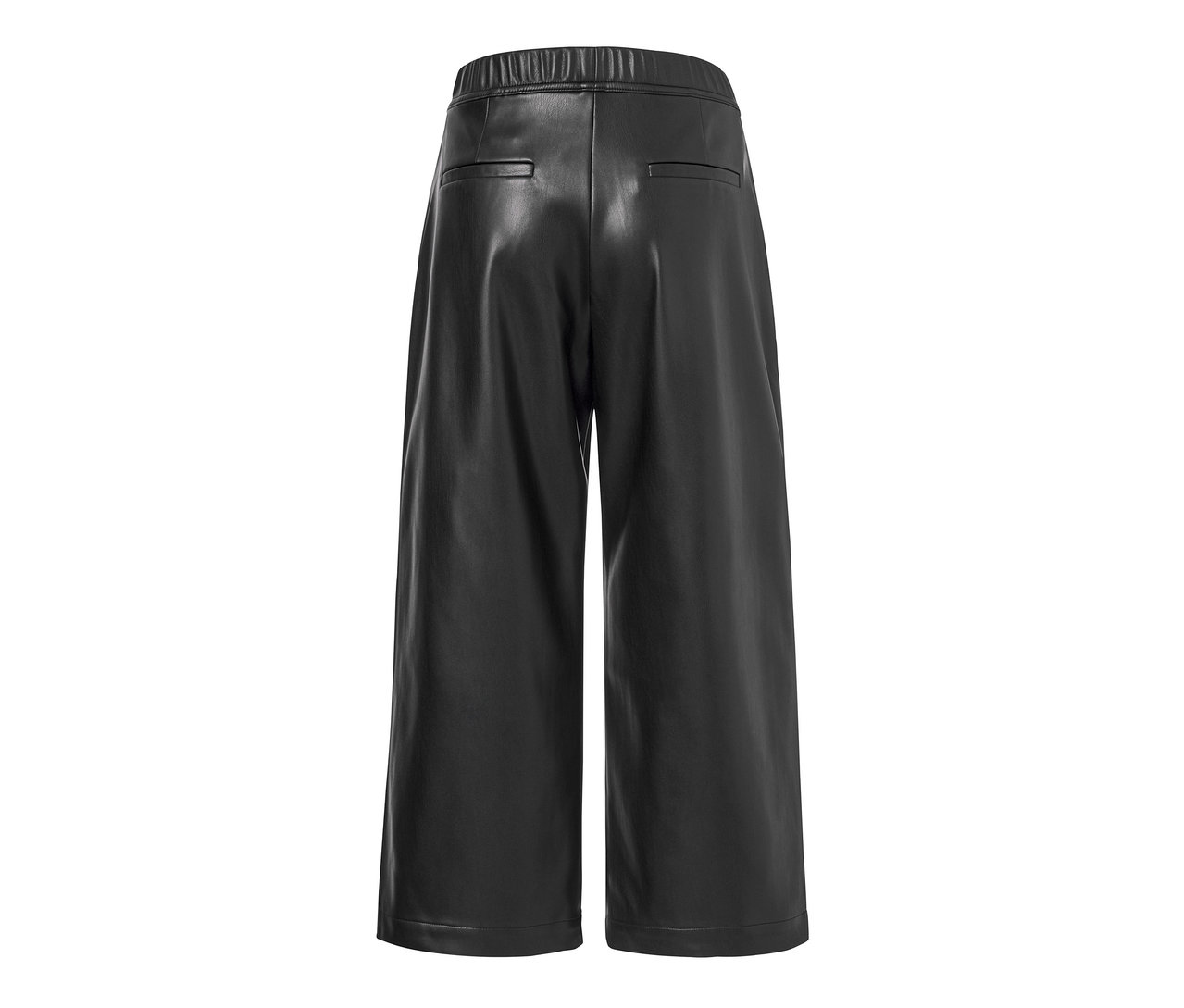 Schwarze Culotte in Lederoptik von hinten.