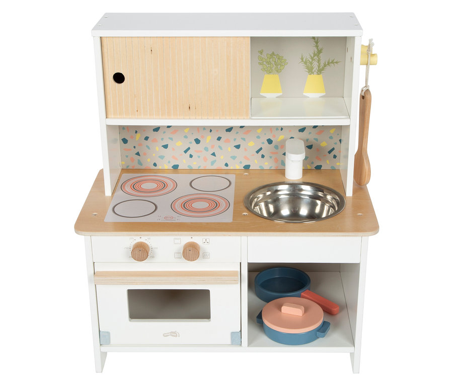 small foot Kinderküche »Terrazzo« mit Spüle, Herdplatten und Zubehör.