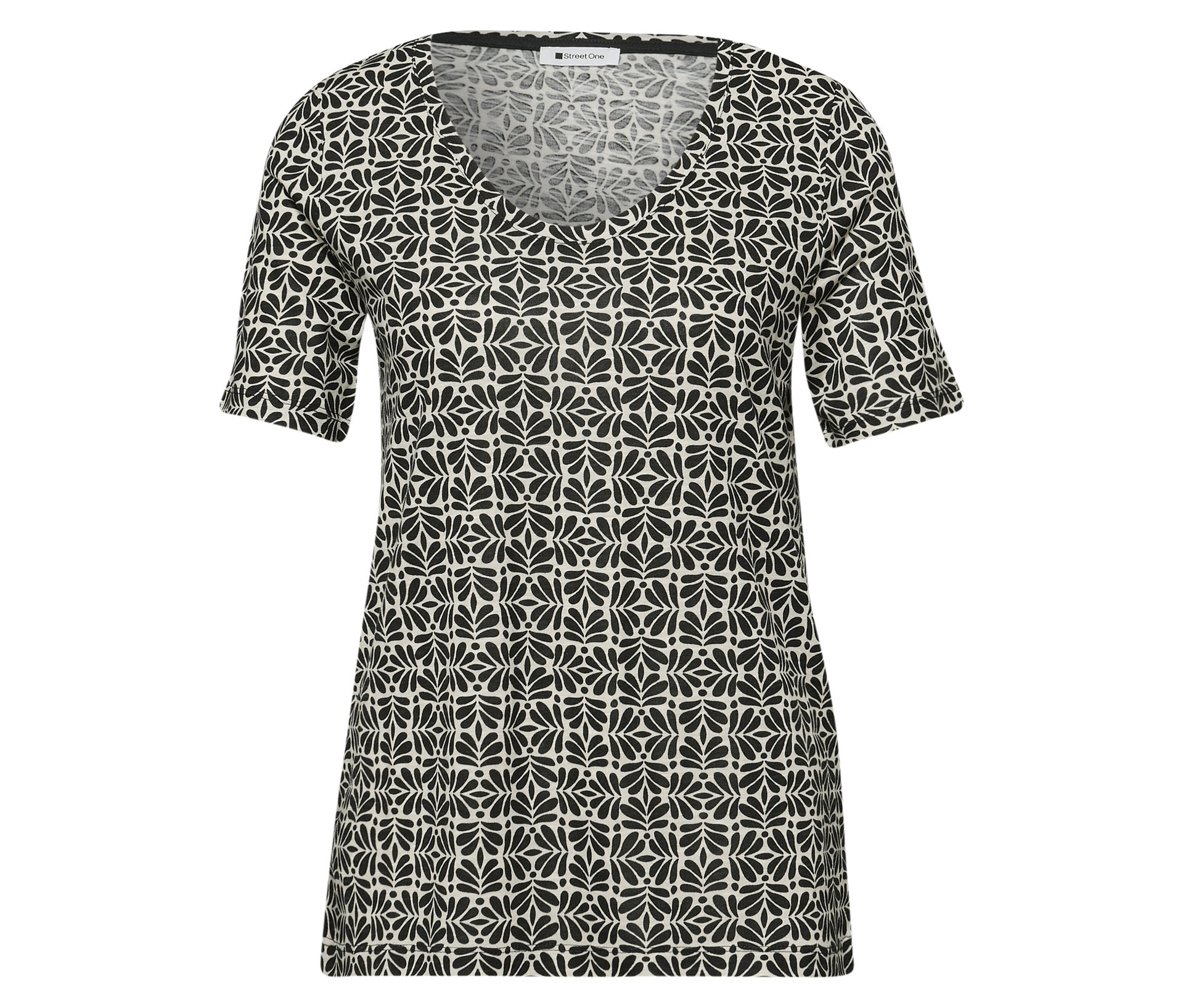 T-Shirt - Damen - Gr. 42 - weiß/print - weiß