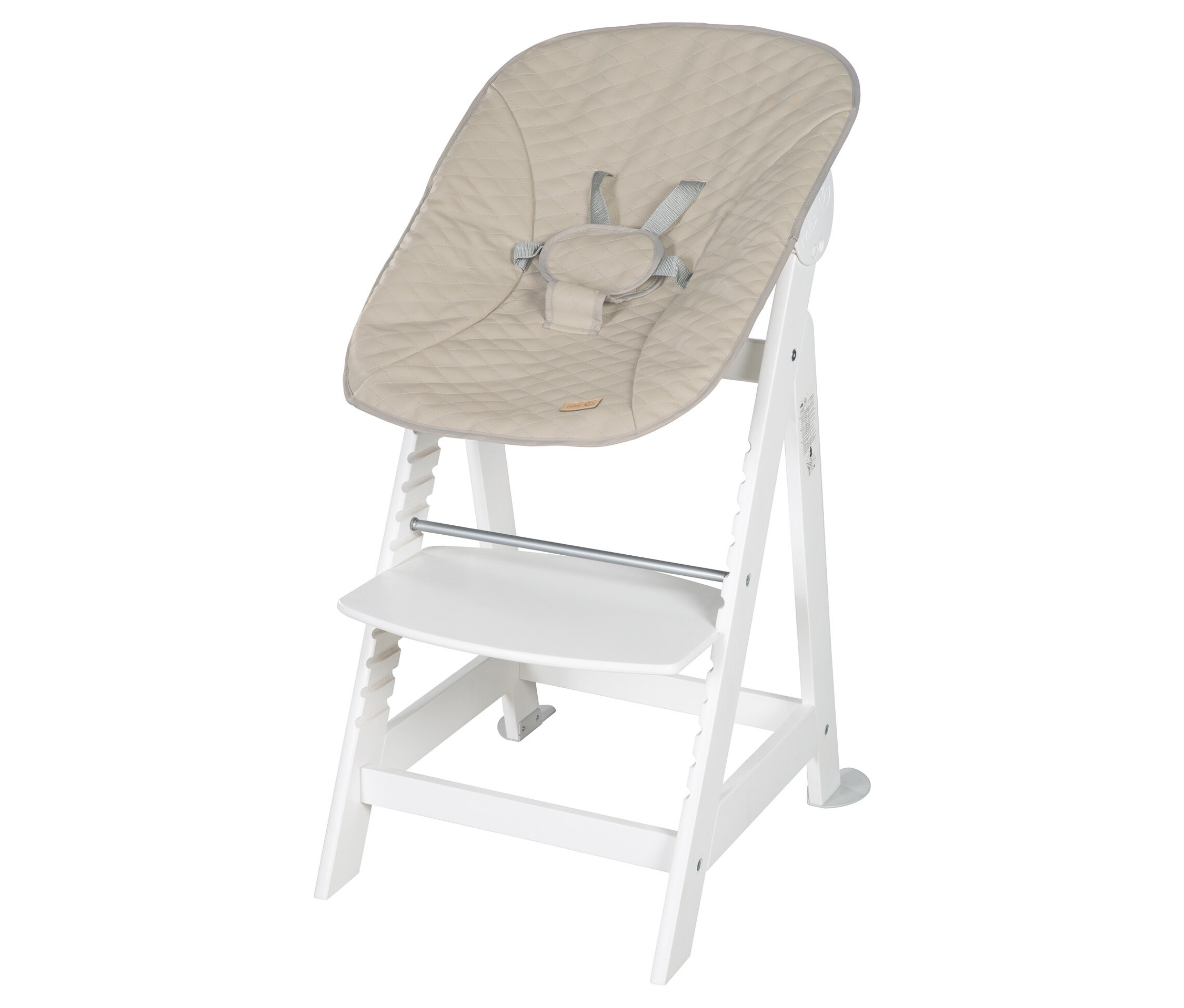 Roba »Born up Greyish« 2-in-1-Hochstuhl - 44,5x54x80cm - weiß - - Holzwerkstoffe