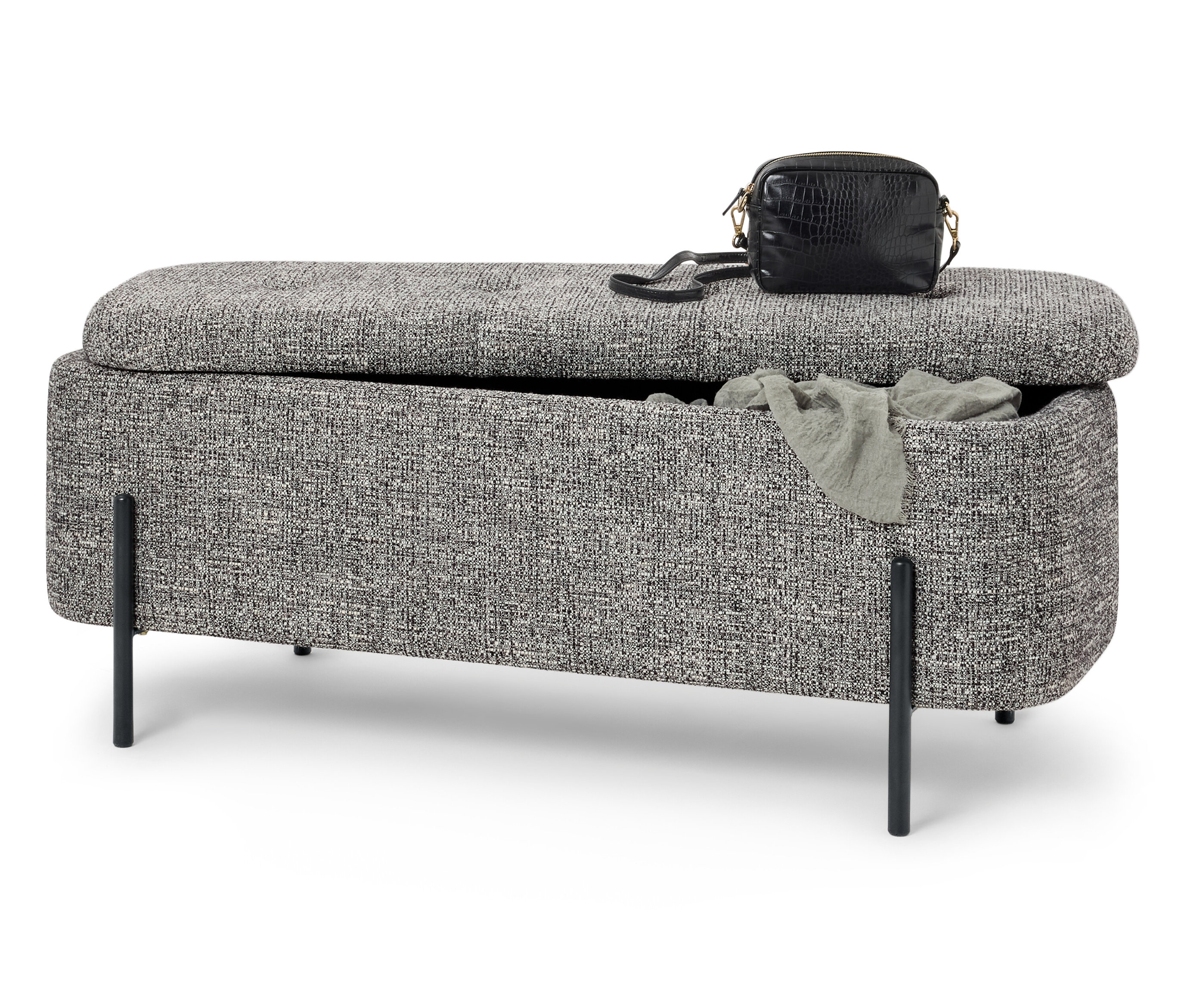 Tchibo - Bank mit Truhe - 110x45x45cm - schwarz -
