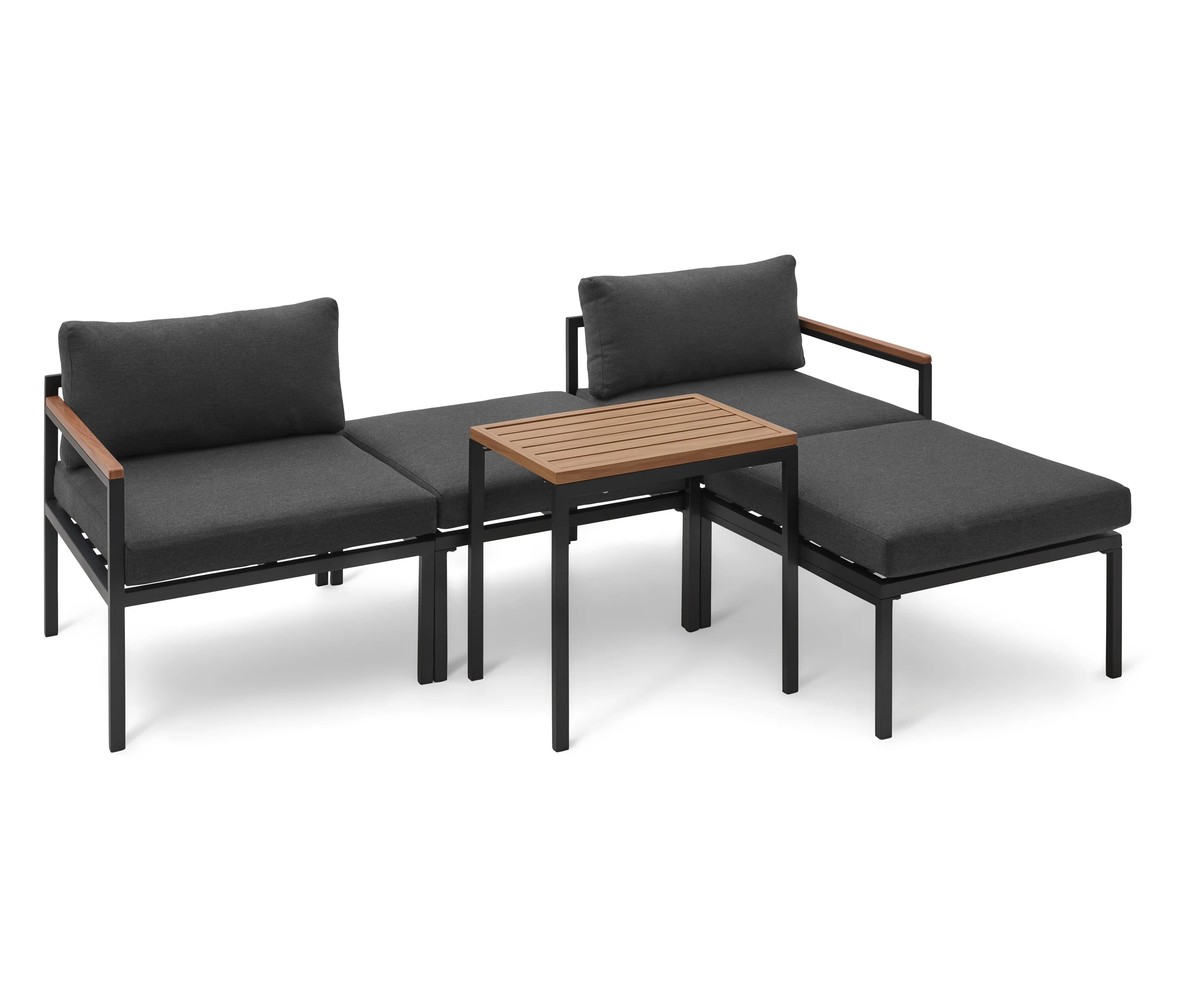 Tchibo - Modulares Garten-Lounge-Set - 182x138x77cm - anthrazit -