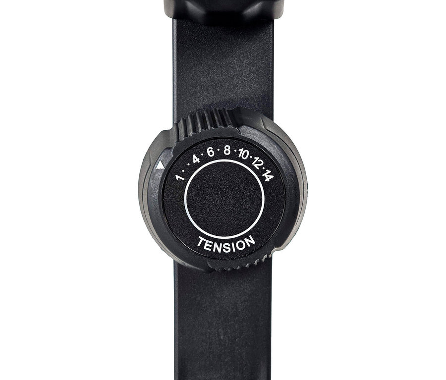 Nahaufnahme des Spannungsreglers am Christopeit Heimtrainer »Active« mit den Zahlen 1 bis 14.