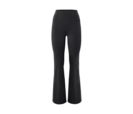 Schwarze, hoch taillierte Sporthose »Active Light Shaping« mit ausgestelltem Bein.