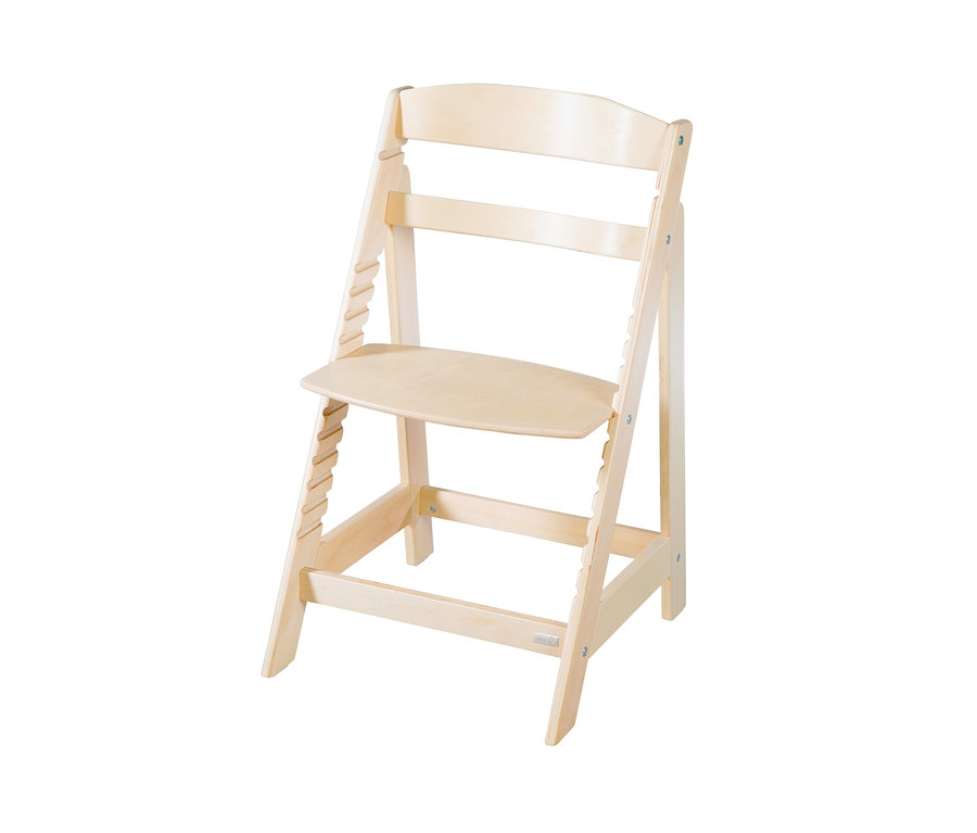 Ein naturbelassener roba Treppenhochstuhl »Sit Up Flex«.
