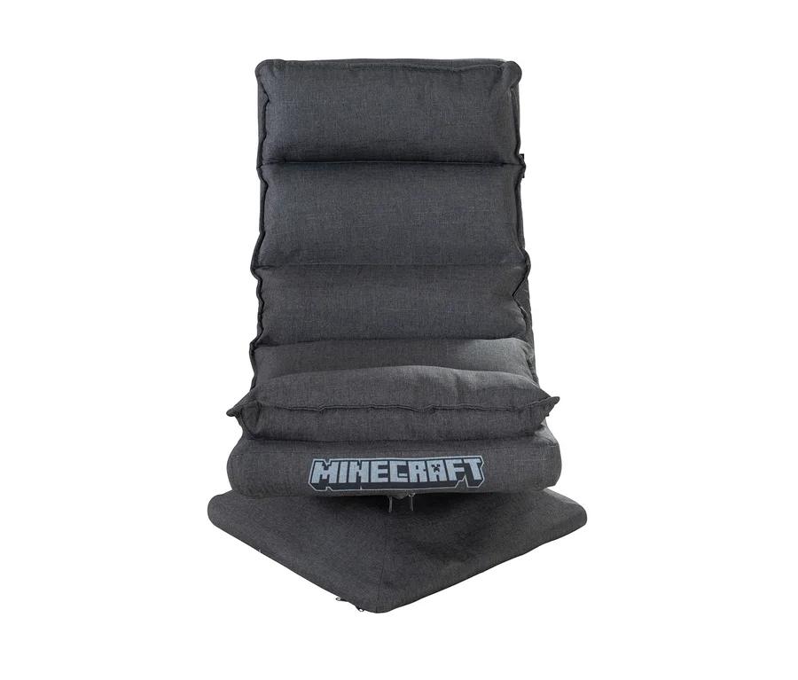 Grauer roba Minecraft Loungesessel, zusammengeklappt.