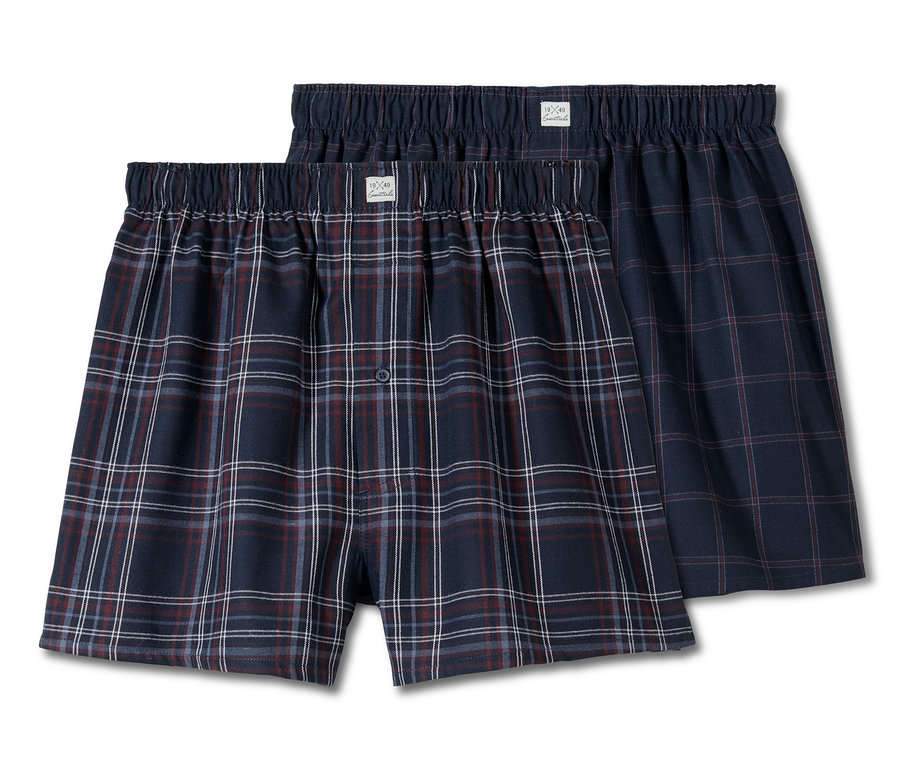 Zwei Flanell-Boxershorts mit Karomuster.