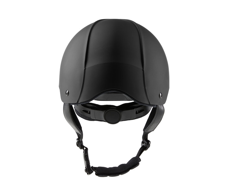 Schwarzer USG-Reithelm von vorne.