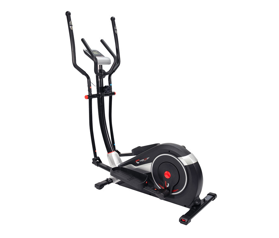 Schwarzer und silberner Christopeit-Sport-Crosstrainer »CRT 7100« vor weißem Hintergrund.