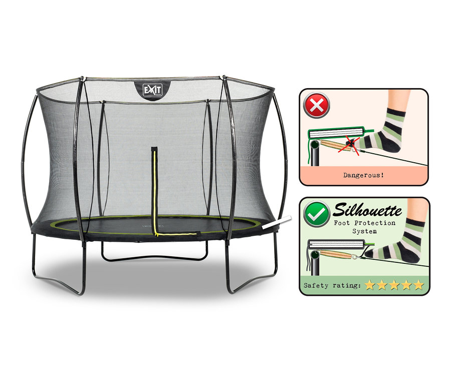 Ein EXIT Trampolin »Silhouette«, Ø ca. 244 cm mit Sicherheitsnetz.