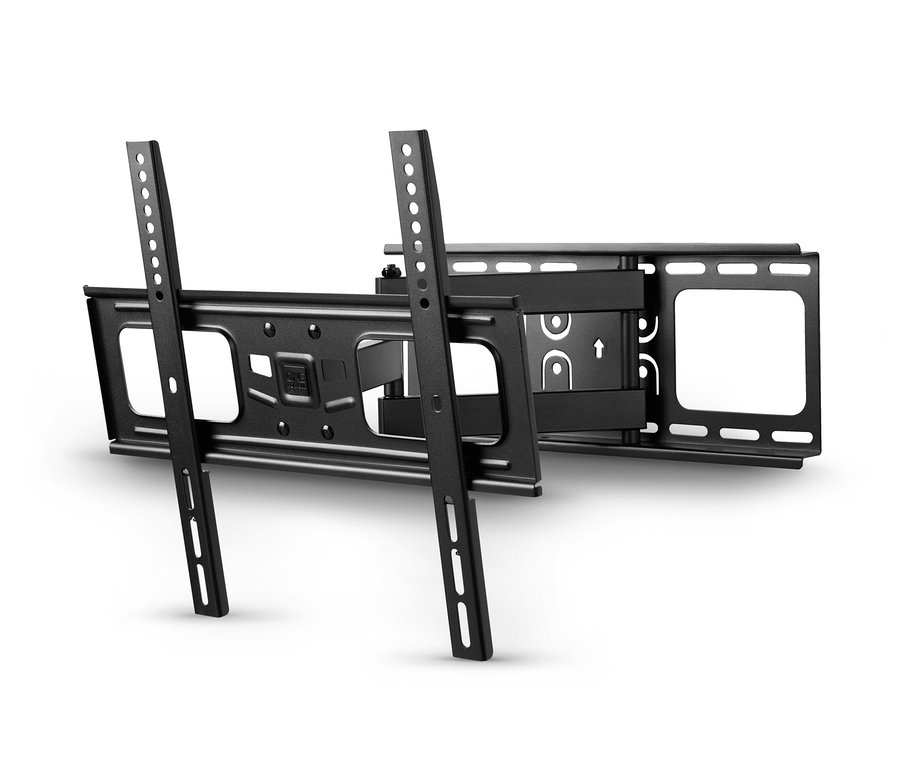 Eine schwarze TV-Halterung auf weißem Hintergrund. ONE FOR ALL TV-Halterung »WM4452«, schwenk- und neigbar.