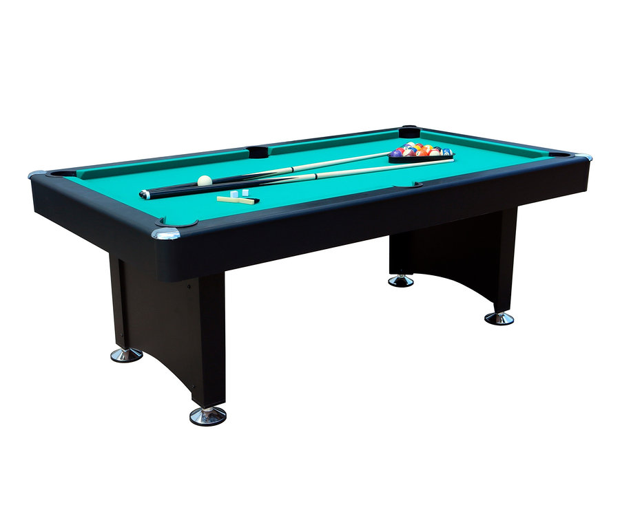 Billardtisch mit Kugel, Queue und Kugeldreieck, L.A. Sports Pool-Billardtisch.