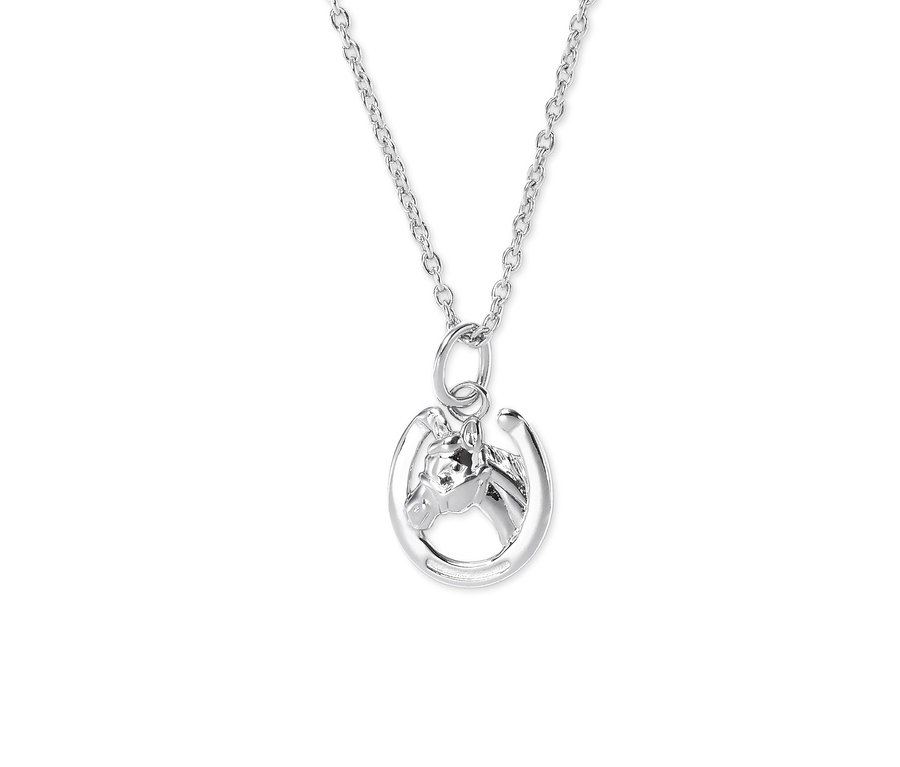 Kette, 925 Silber, mit Pferdeanhänger.