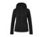 Schwarze melierte Strickfleece-Jacke.