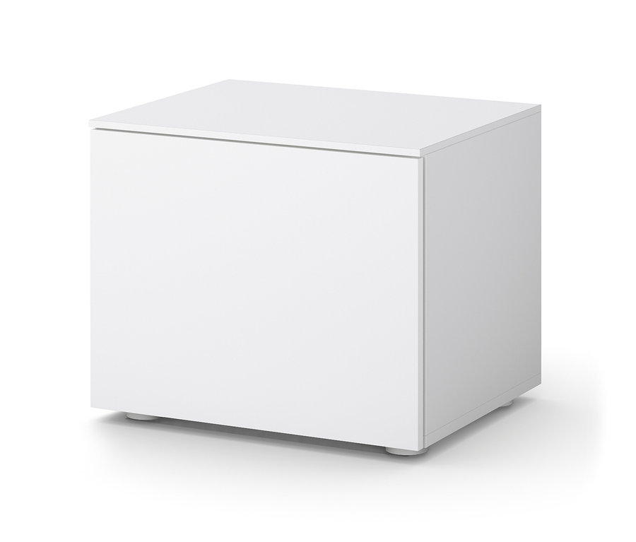 Weiße Sitzbank, ca. 50 cm.