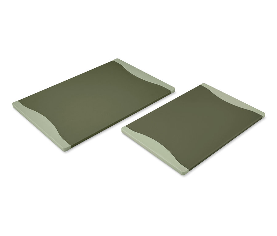 Zwei grüne Schneidebretter.