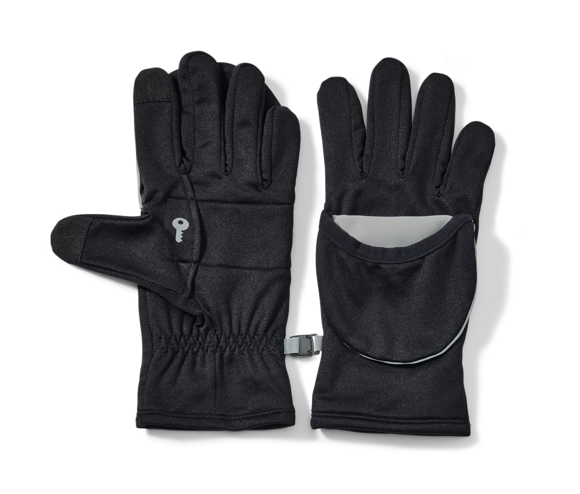 Tchibo - Klapp-Laufhandschuhe - Damen - Gr. 8,5 - schwarz - Polyester
