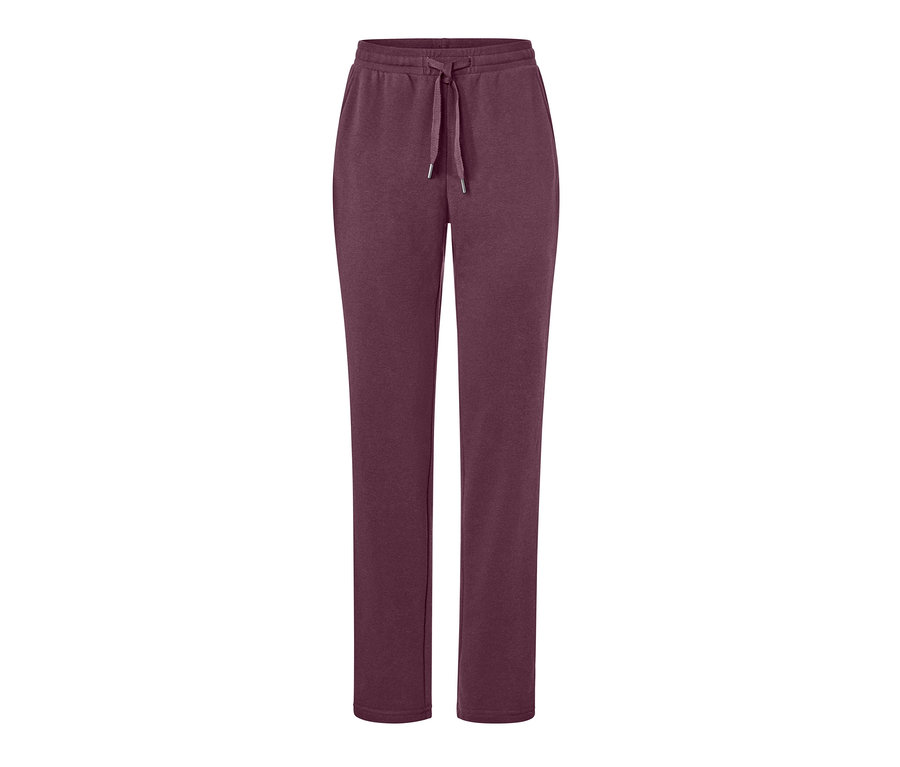 Auberginefarbene Loungewear-Hose mit Kordelzug in der Taille.