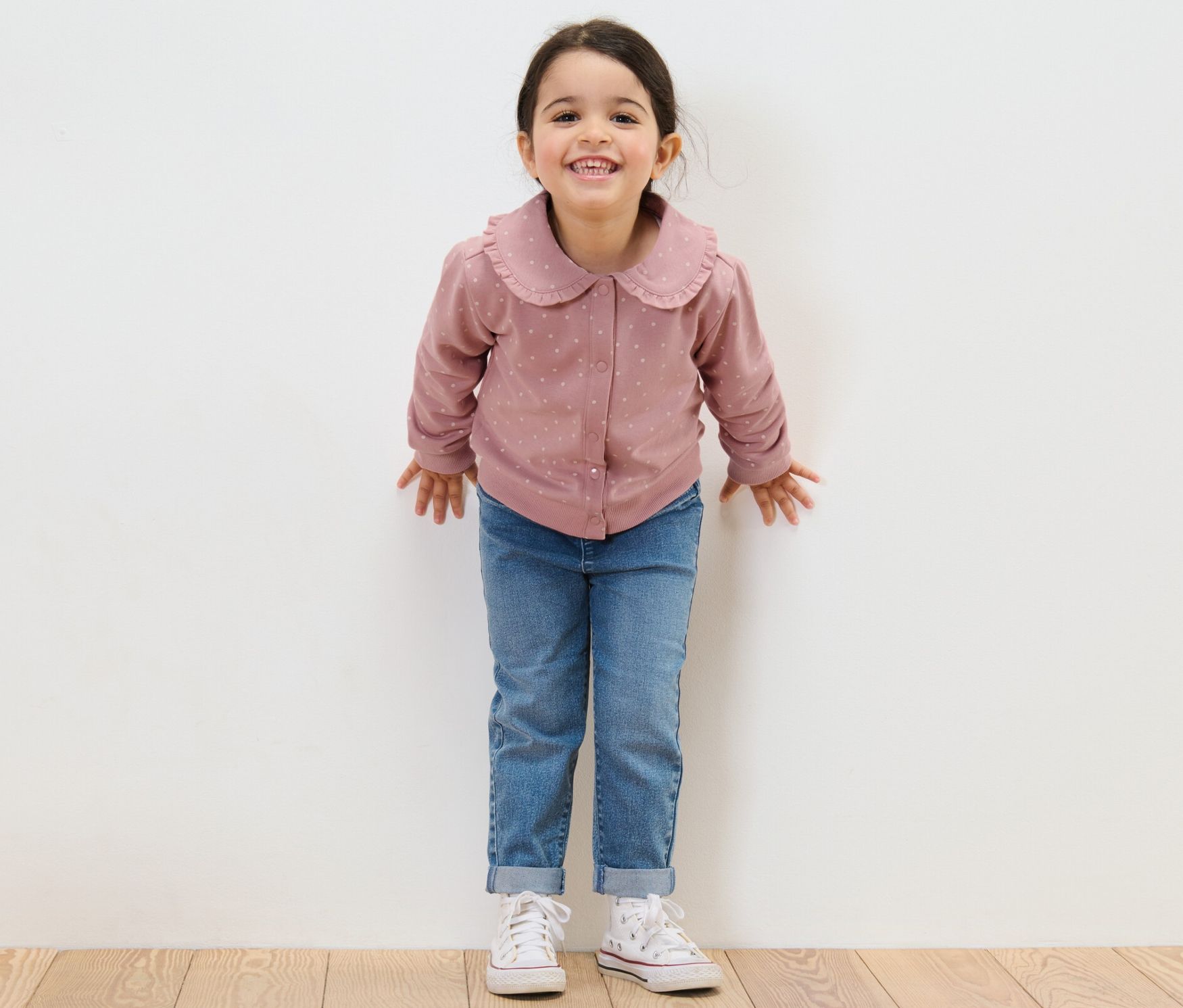 Thumbnail - Tchibo - Kinder-Sweatjacke mit Volant - Mädchen - Gr. 122/128 - creme