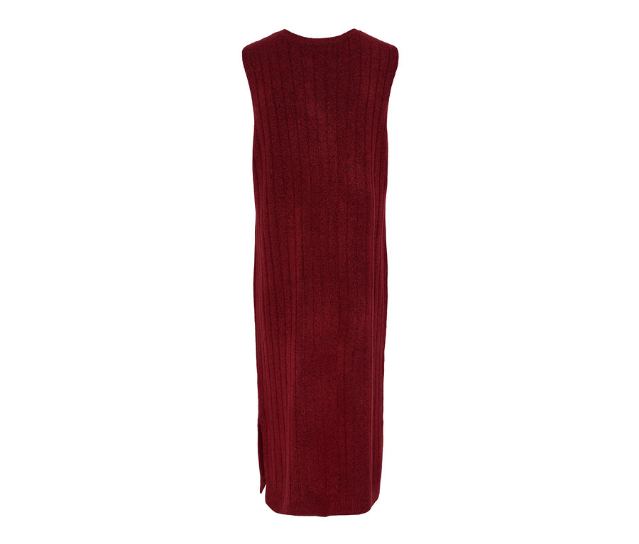 Geripptes Strickkleid, rot.