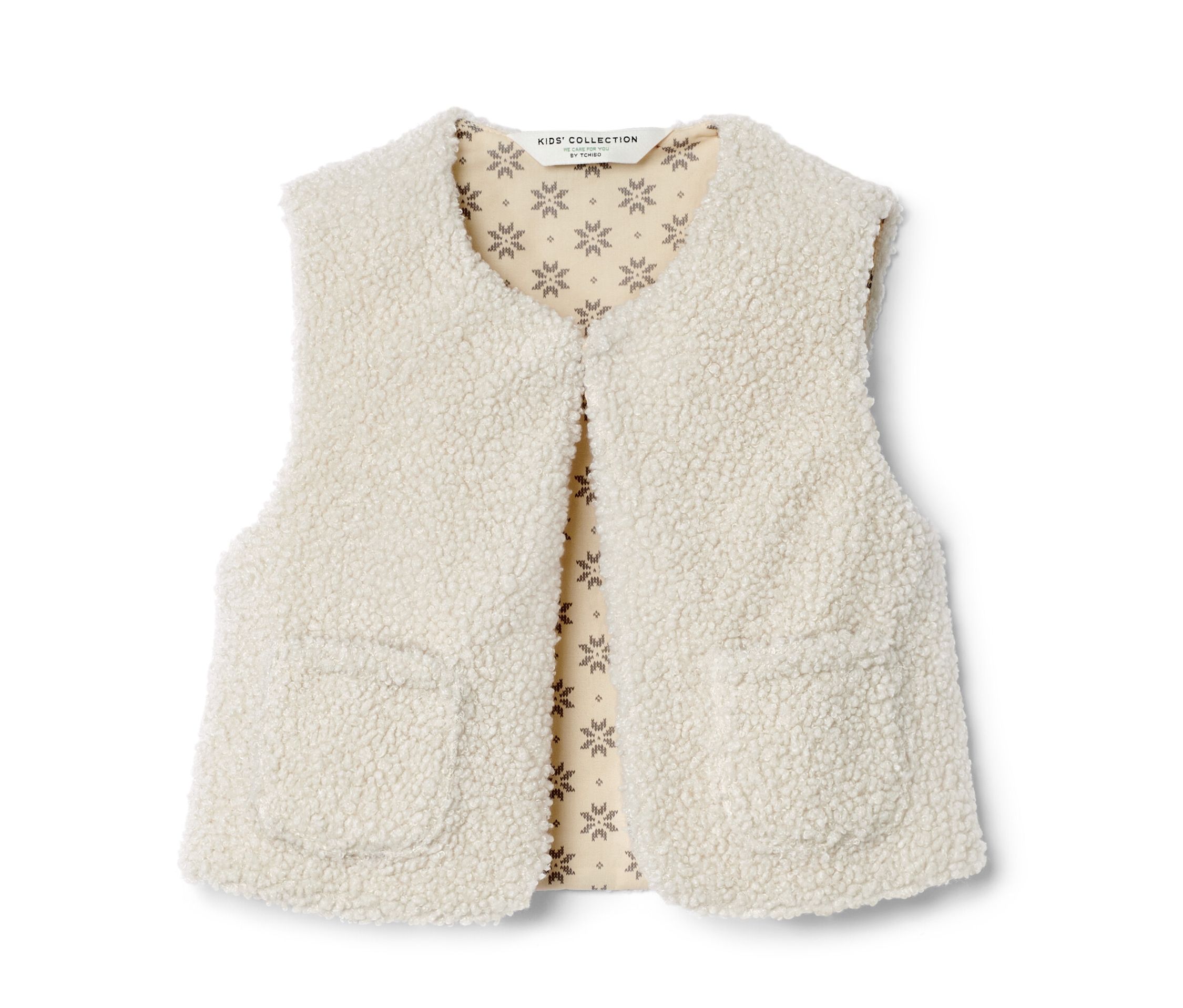 Tchibo - Kinder-Teddyweste - Mädchen - Gr. 110/116 - weiß