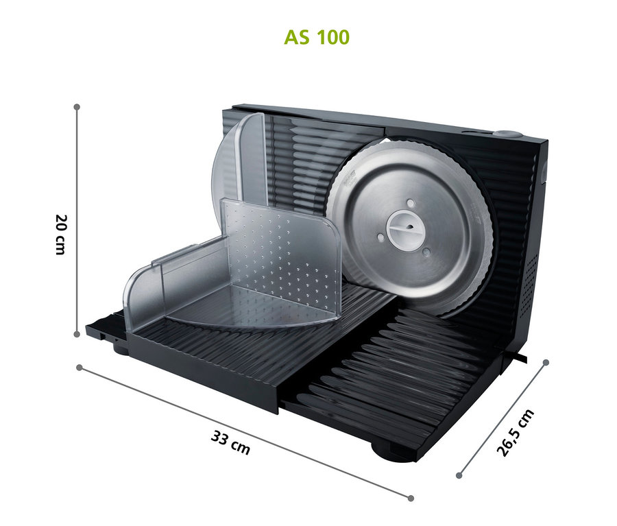 Detailaufnahme des Steba Elektrischen Allesschneiders »AS 100«.