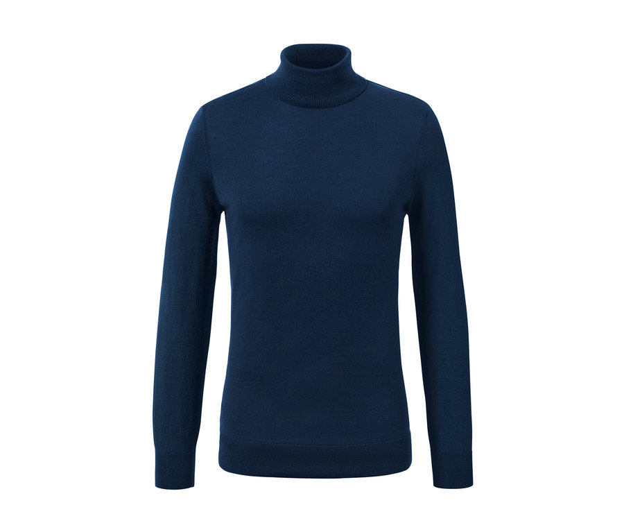 Navy Merino-Pullover.