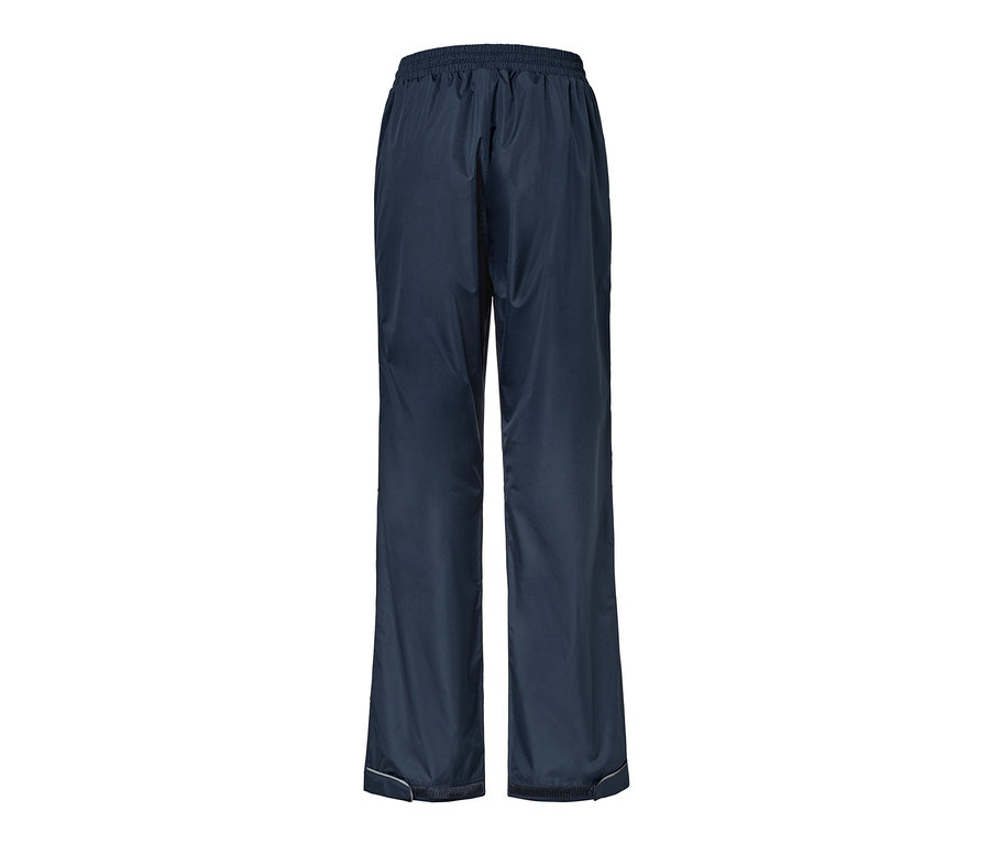 Dunkelblaue Unisex-Regenhose mit Gummibund.