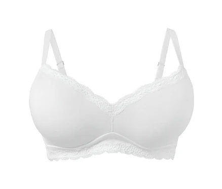 Detailansicht eines weißen Soft-BHs.
