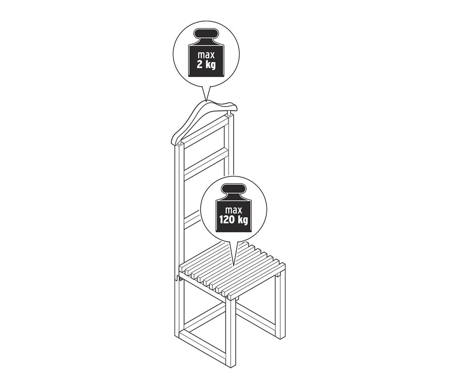 Schwarz-weiße Illustration eines Stummer Dieners.
