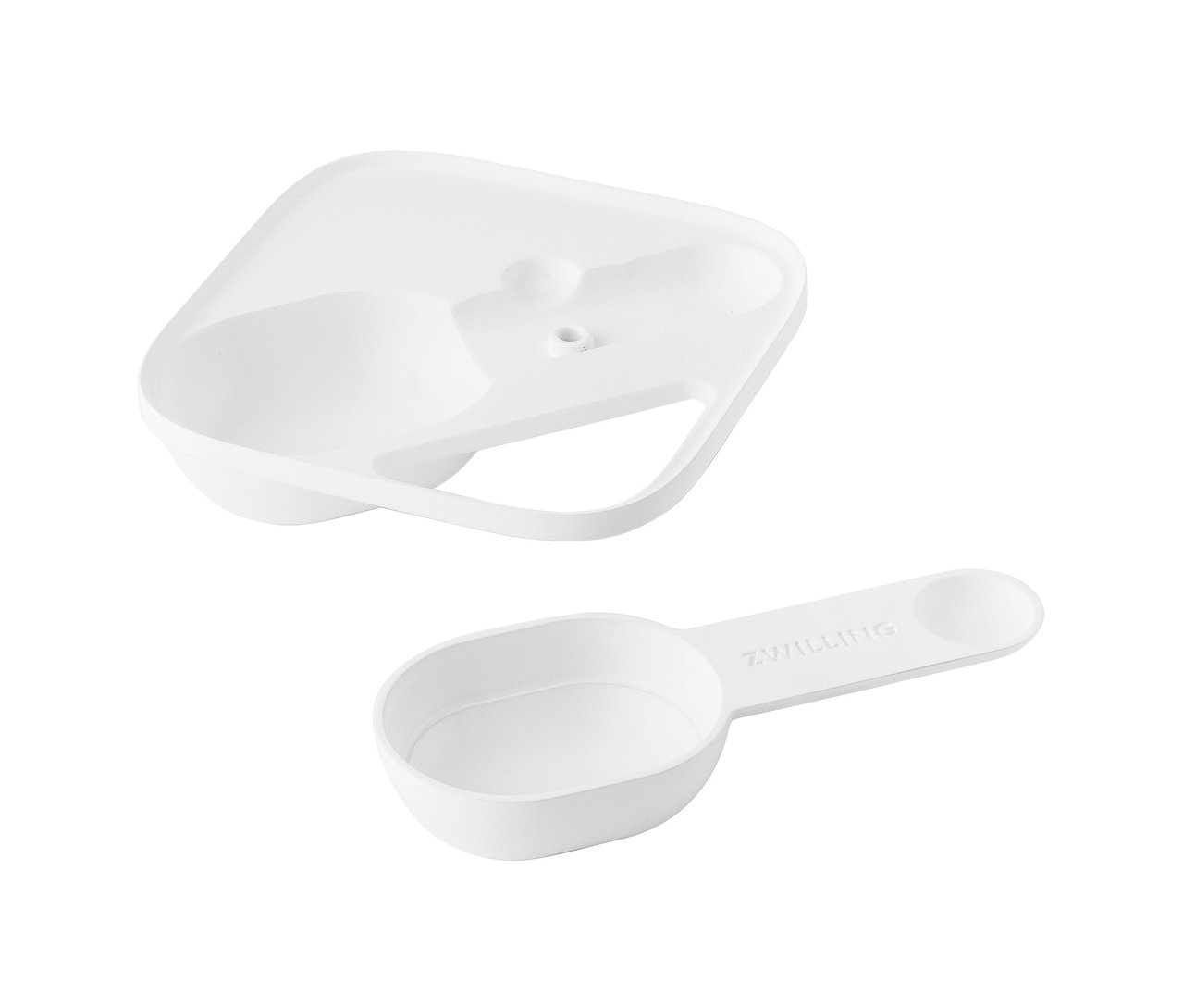 Weißer Messlöffel und Deckel von ZWILLING FRESH & SAVE CUBE.