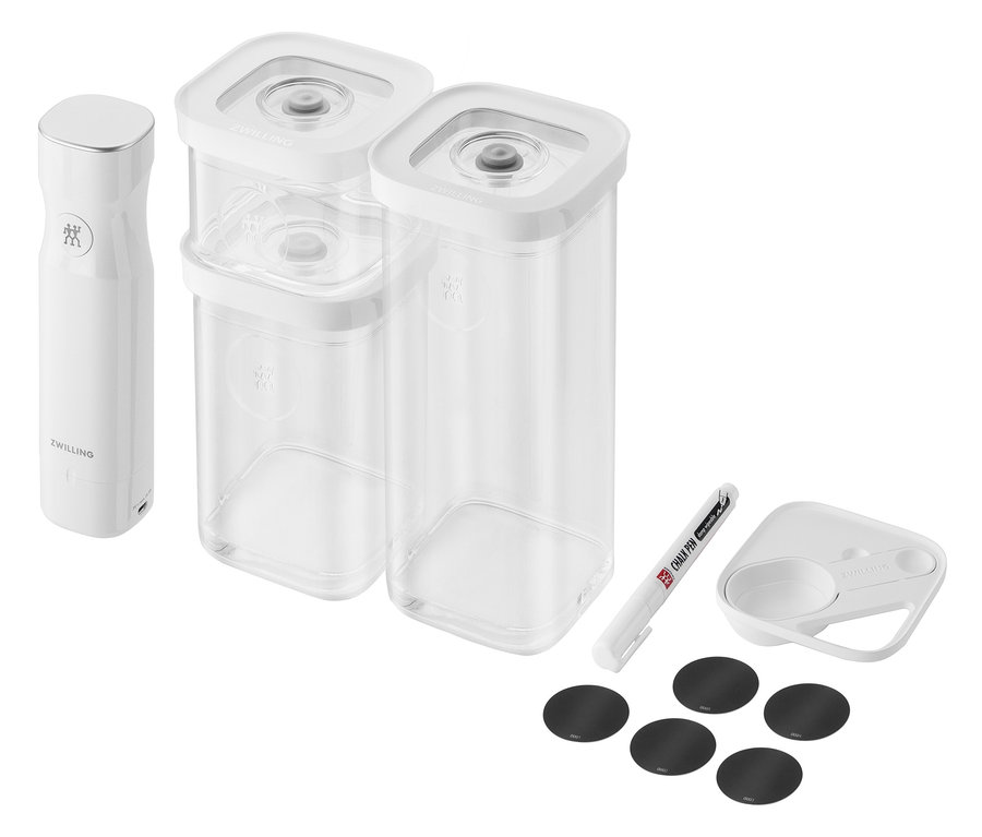 ZWILLING FRESH & SAVE CUBE, Starter-Set, S, 6-teilig mit Vakuumpumpe und Dosen.