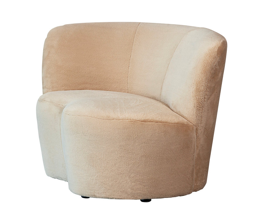 Beiges Woood Sofa, »Stone«, links.